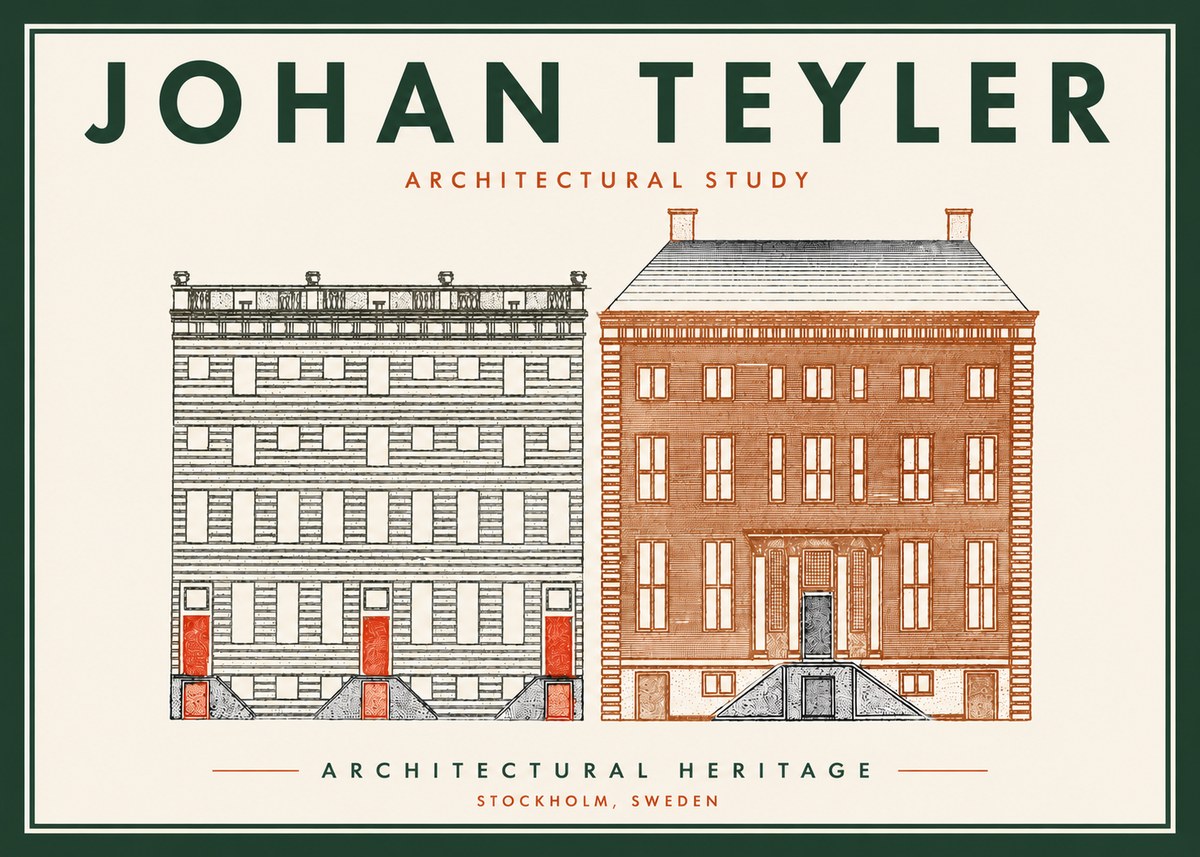 Johan Teyler Two Houses No6 - Poster