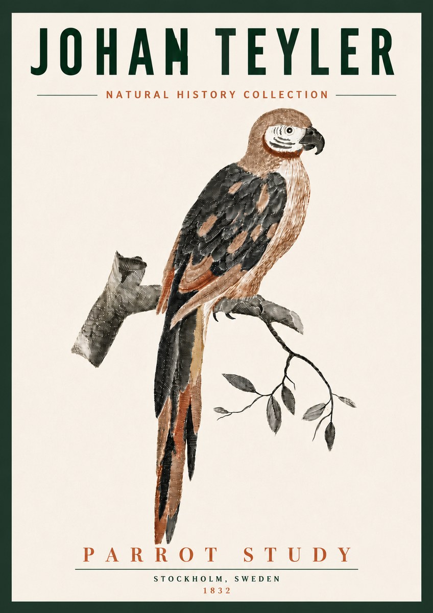 Johan Teyler Parrot Study I No6 - Poster