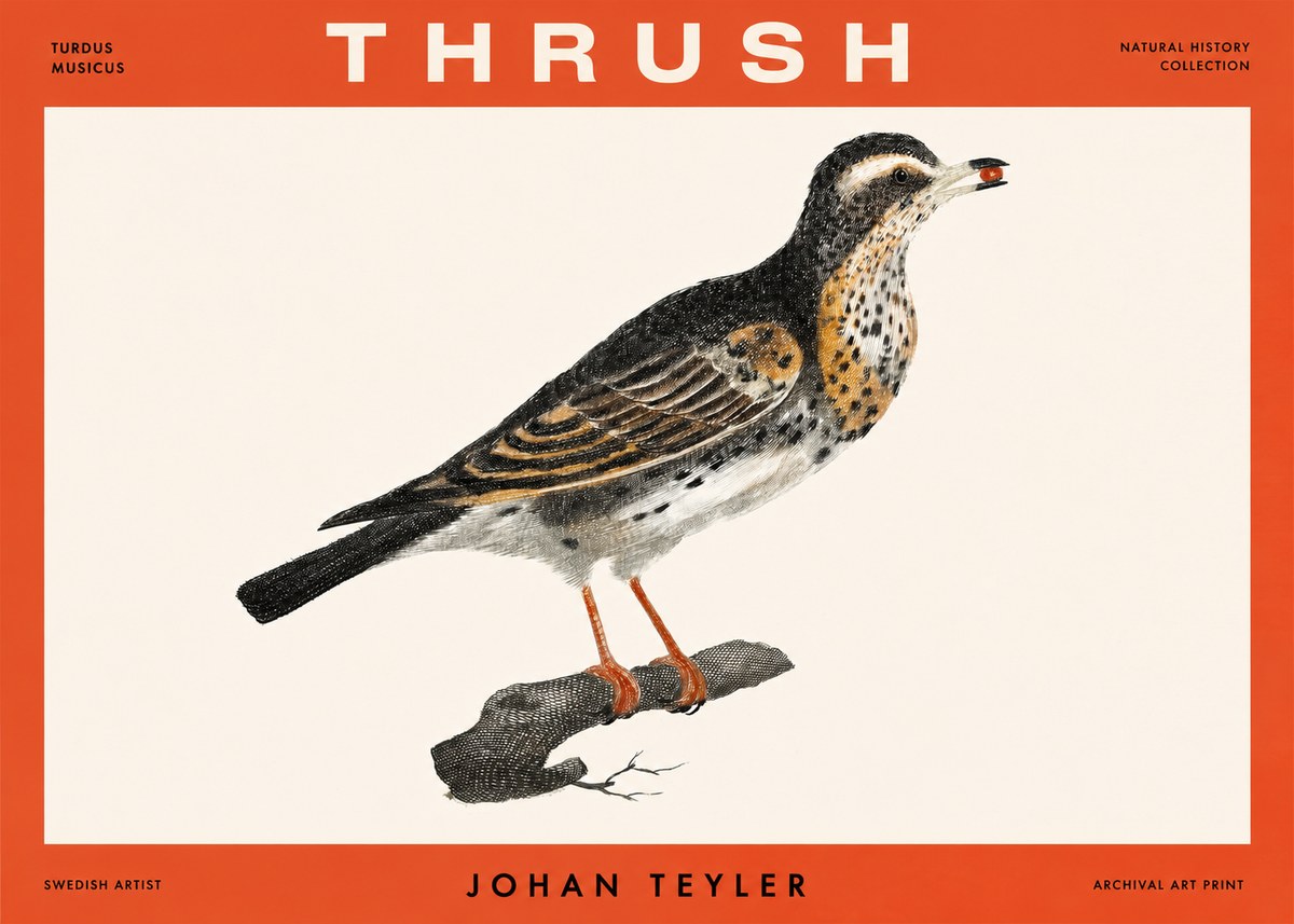 Johan Teyler Thrush No2 - Poster