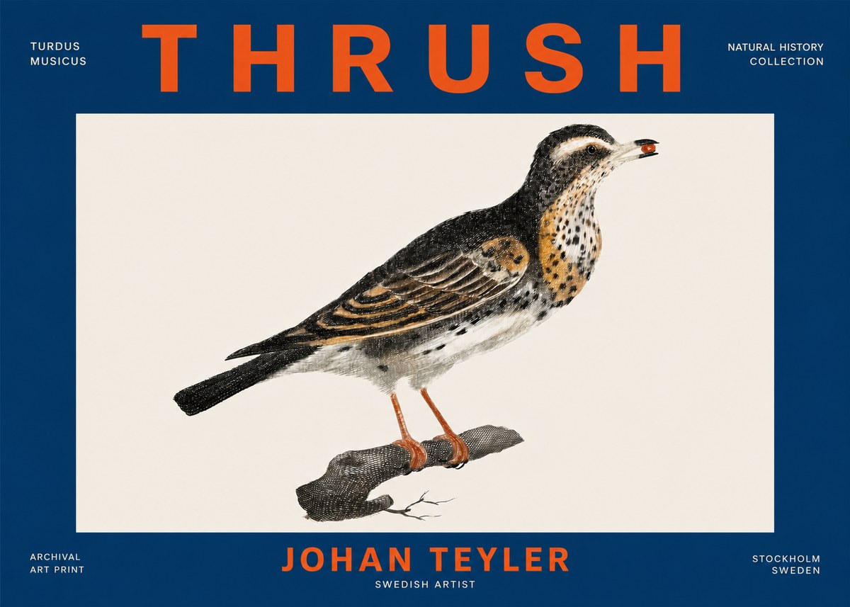 Johan Teyler Thrush No4 - Poster