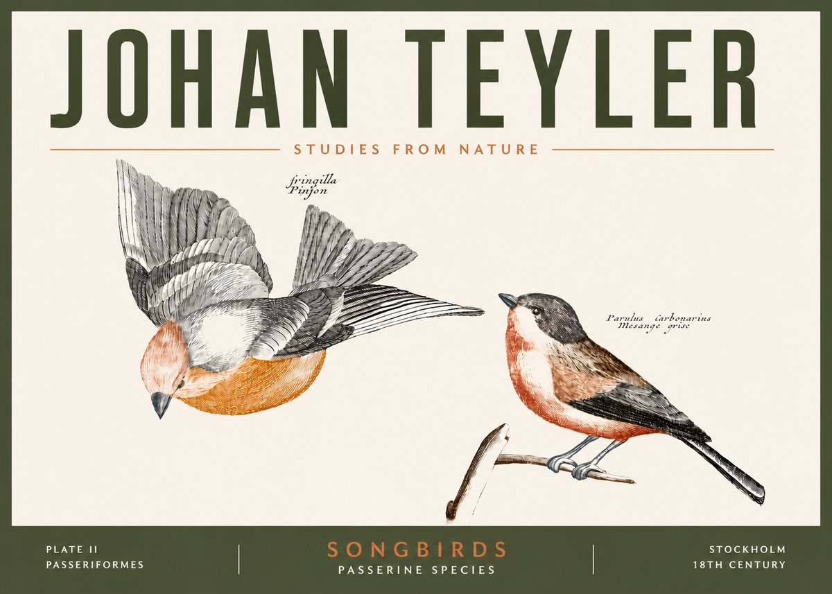Johan Teyler Songbirds - Plate Ii No5 - Poster