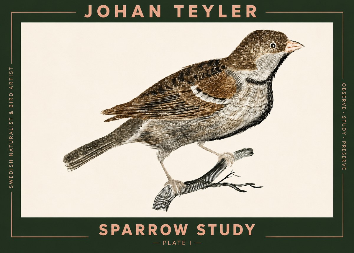 Johan Teyler Sparrow Study No2 - Poster