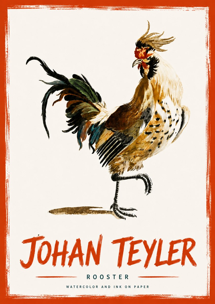 Johan Teyler Rooster No4 - Poster
