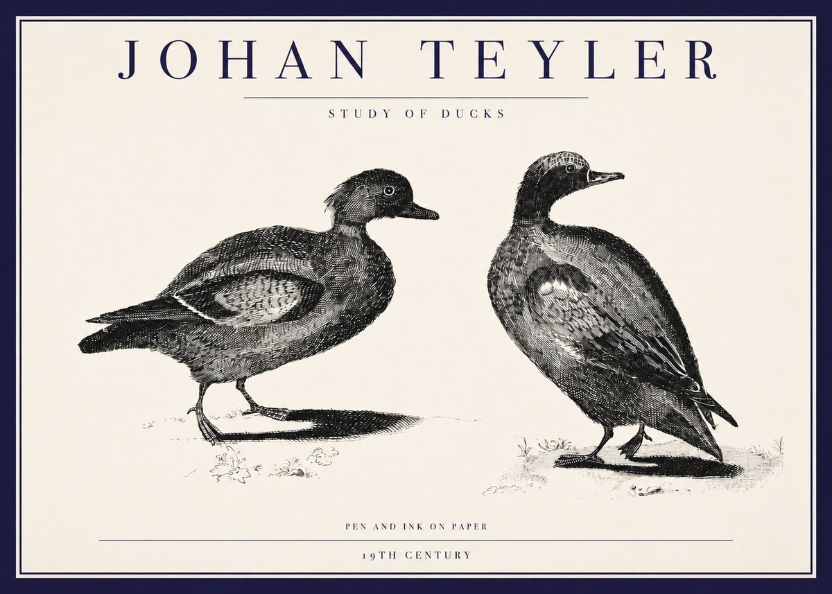 Johan Teyler Study of Ducks No3 - Poster