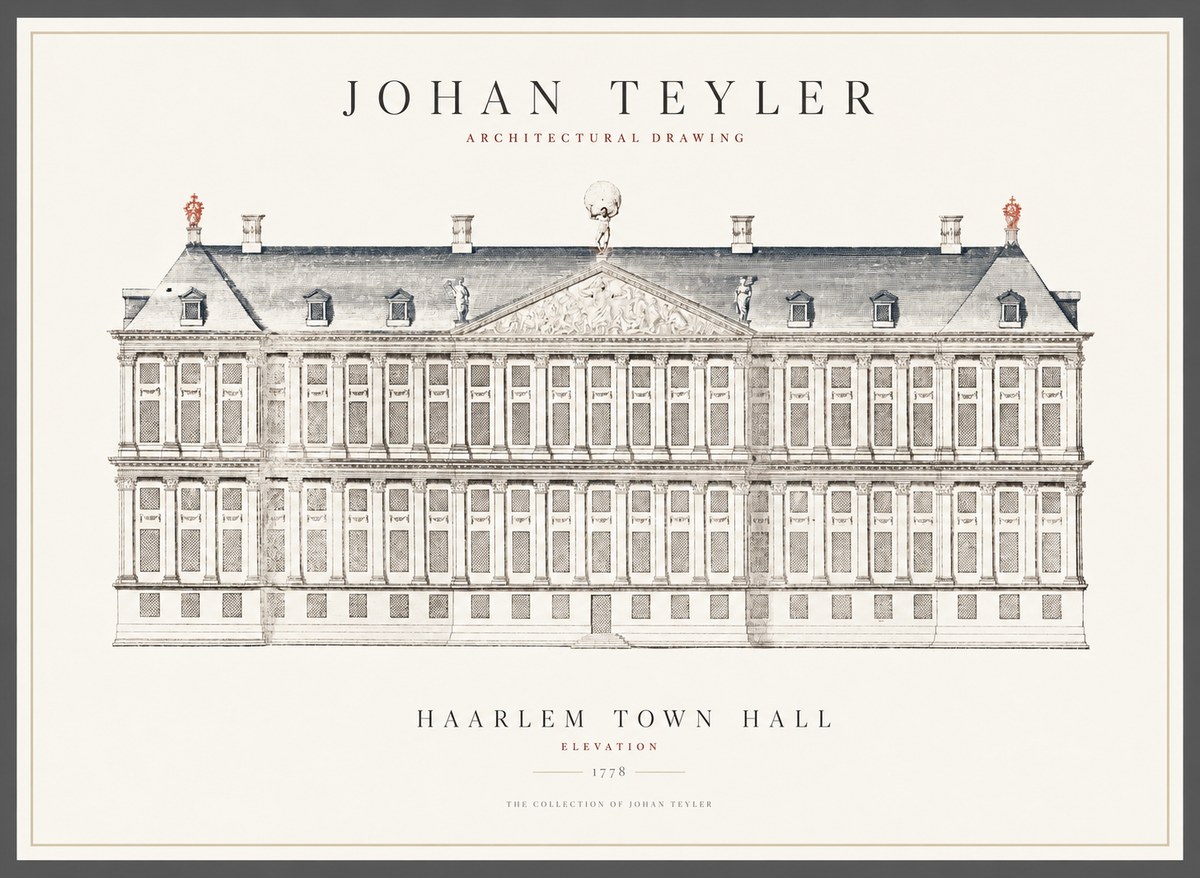 Johan Teyler Haarlem Town Hall - Elevation - 1778 No1 - Poster