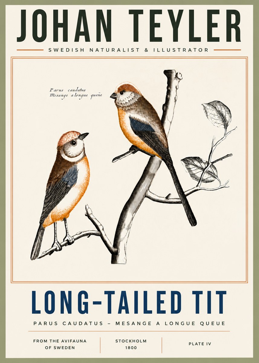 Johan Teyler Long-tailed Tit No4 - Poster