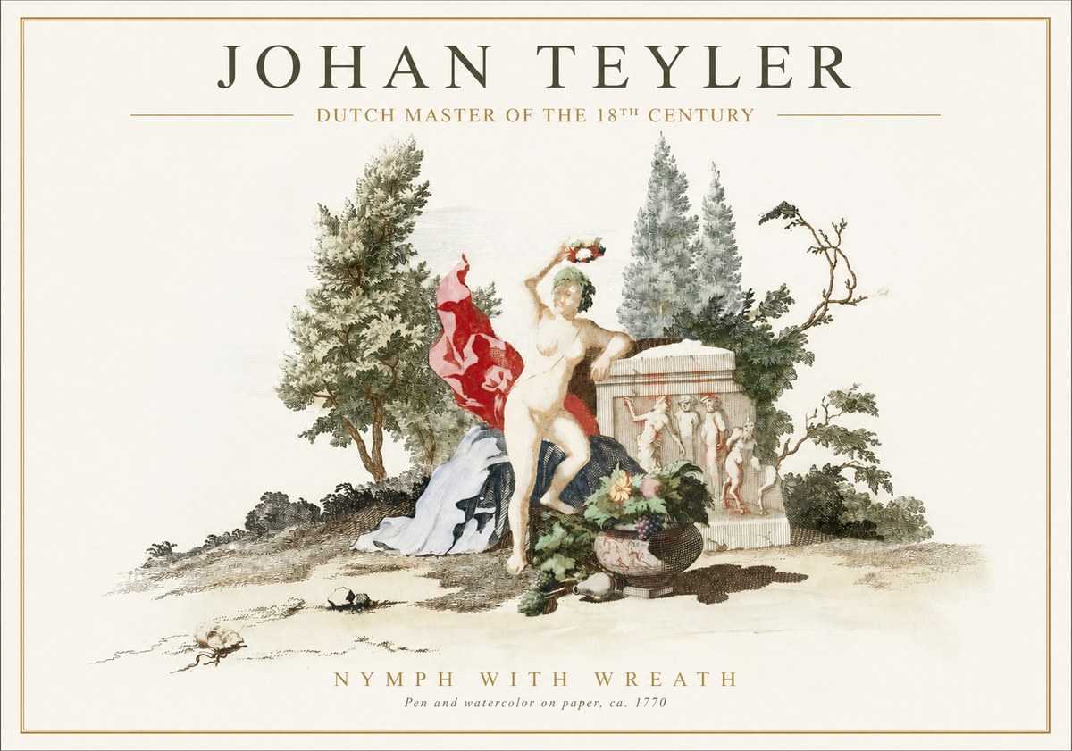 Johan Teyler Nymph with Wreath No1 - Poster