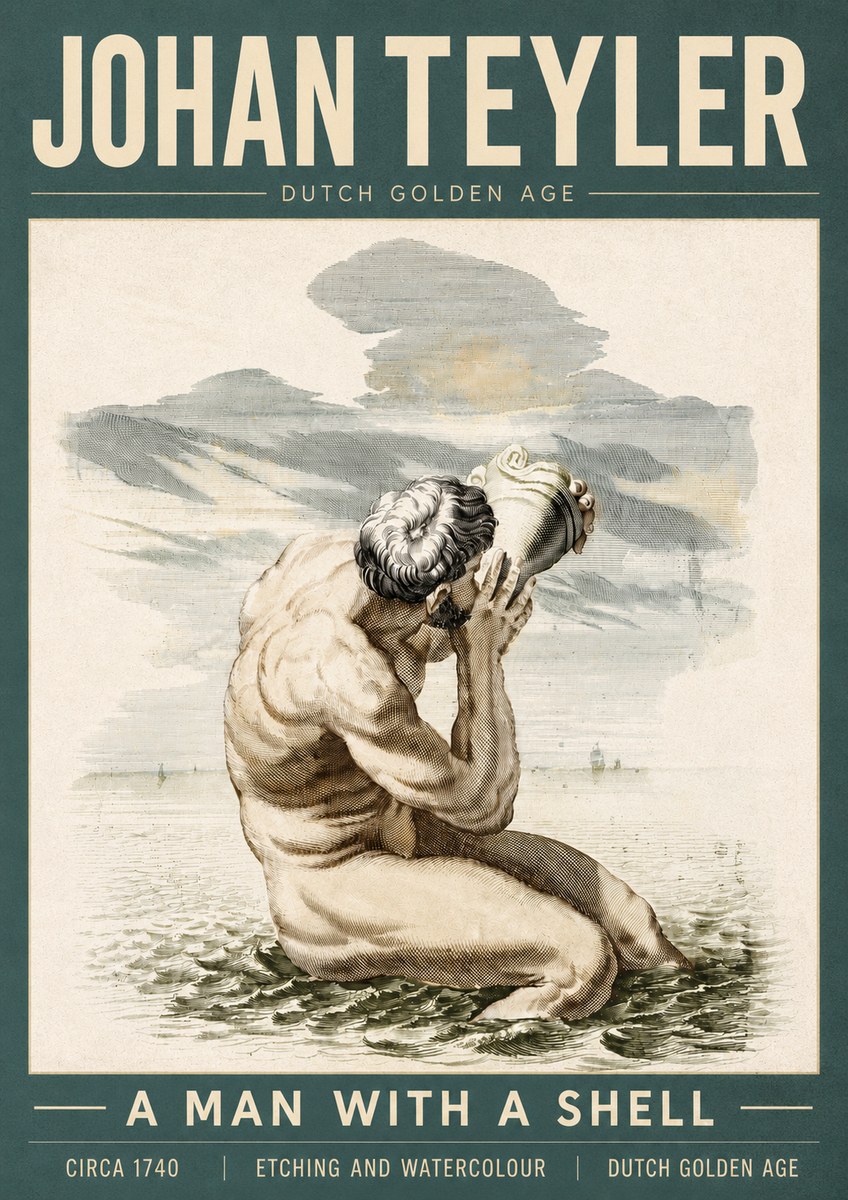Johan Teyler A Man with a Shell No5 - Poster
