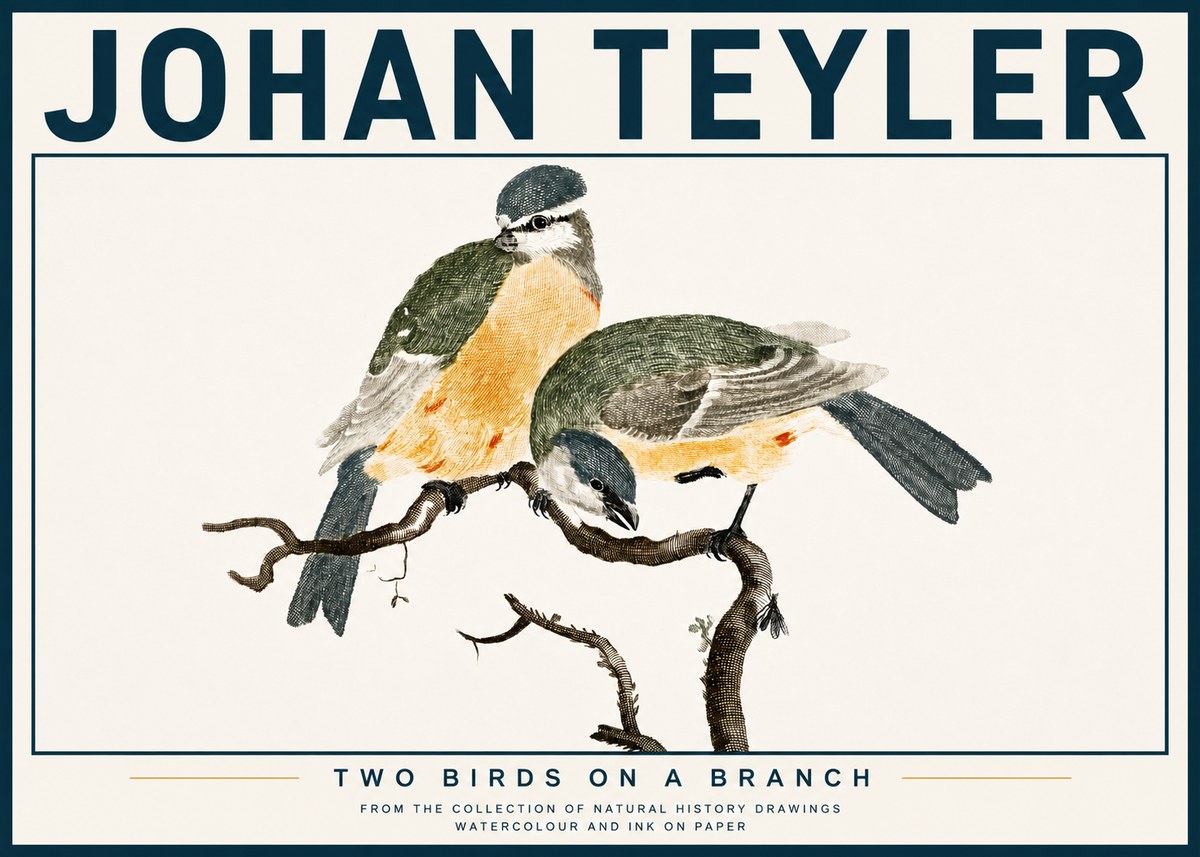 Johan Teyler Two Birds on a Branch No4 - Poster