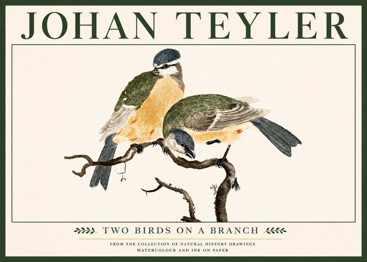Johan Teyler Two Birds on a Branch No5 - Poster
