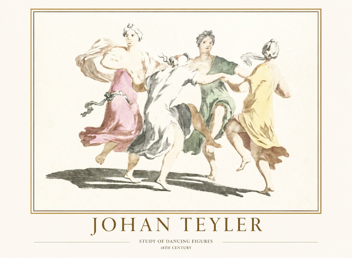 Johan Teyler Study of Dancing Figures No1 - Poster