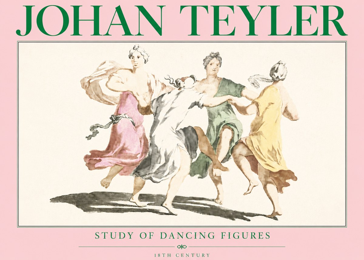 Johan Teyler Study of Dancing Figures No3 - Poster