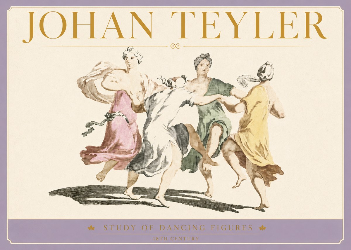 Johan Teyler Study of Dancing Figures No5 - Poster