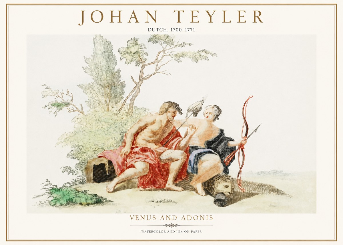 Johan Teyler Venus and Adonis No1 - Poster