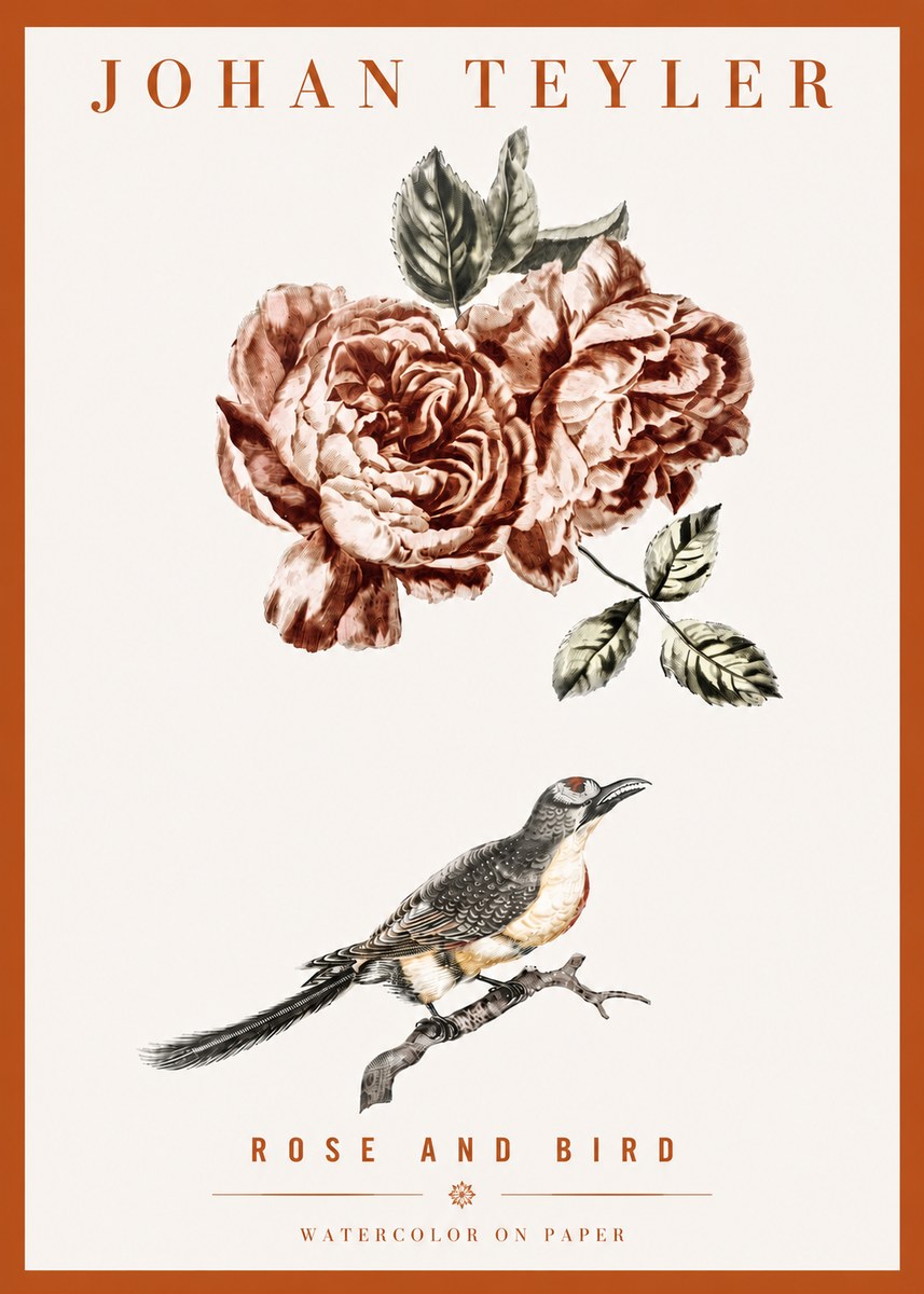 Johan Teyler Rose and Bird II No4 - Poster