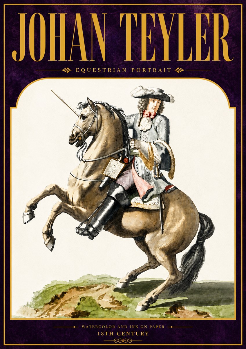 Johan Teyler Equestrian Portrait No6 - Poster