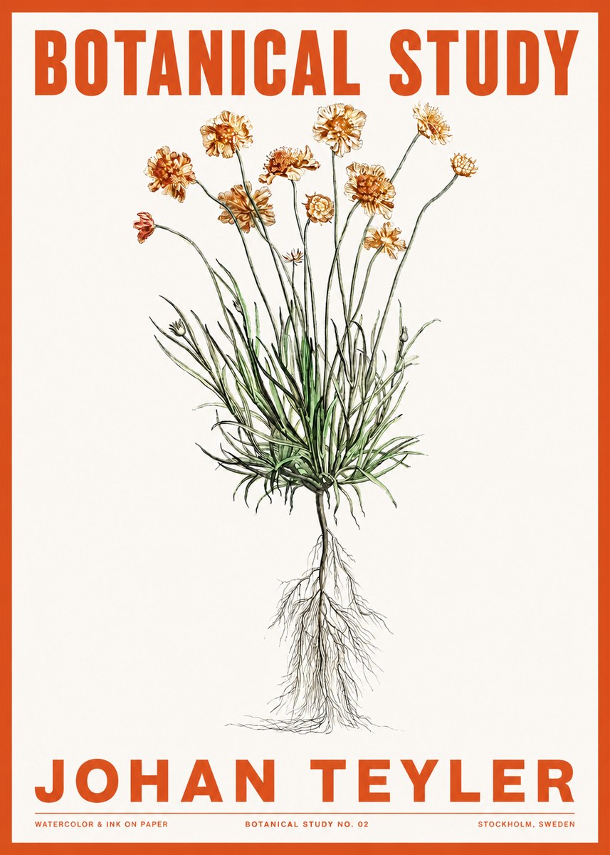 Johan Teyler Botanical Study No. 01 No2 - Poster