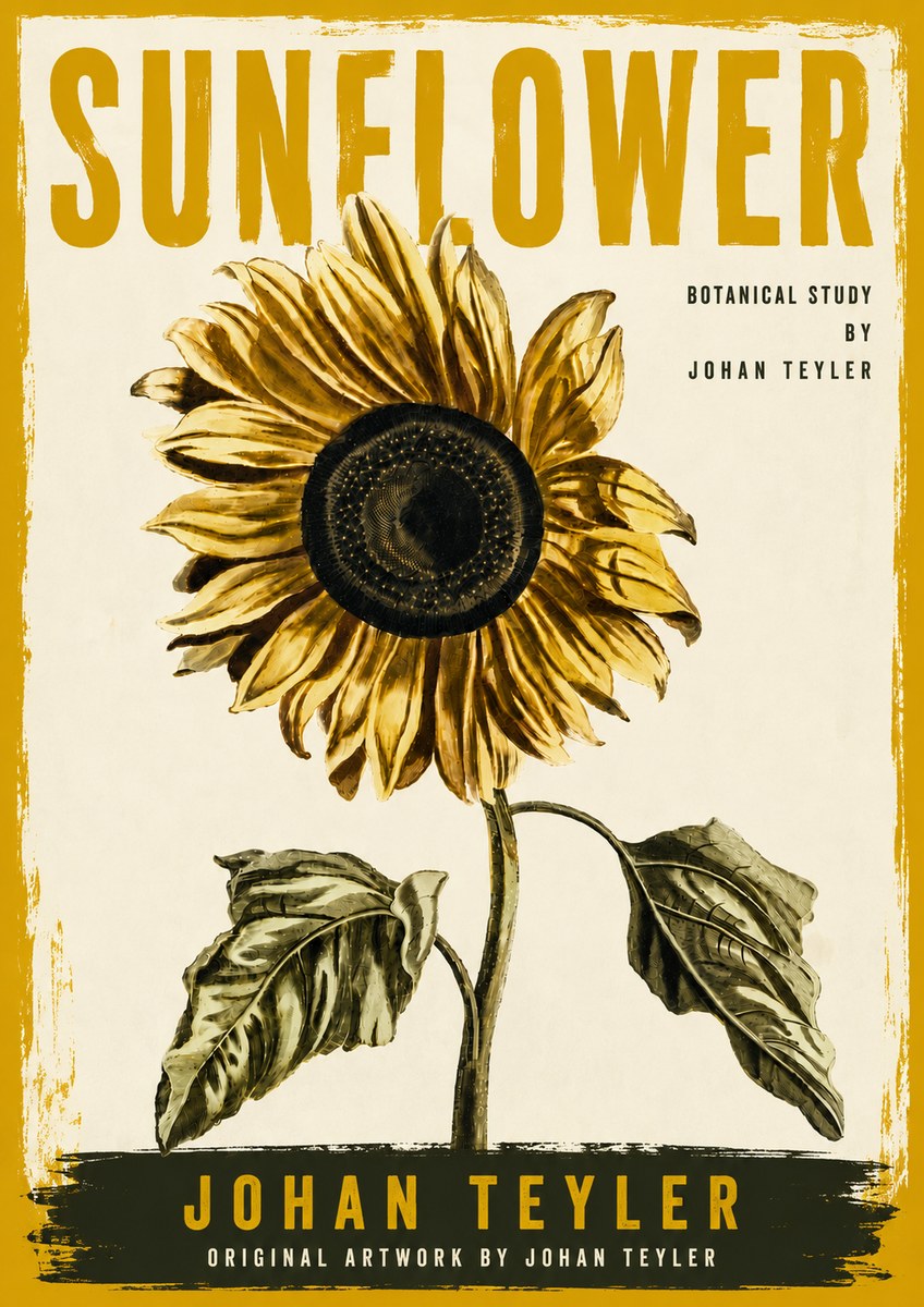 Johan Teyler Sunflower - Botanical Study No6 - Poster