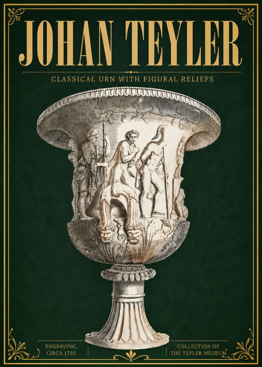 Johan Teyler Classical Urn with Figural Reliefs I No6 - Poster