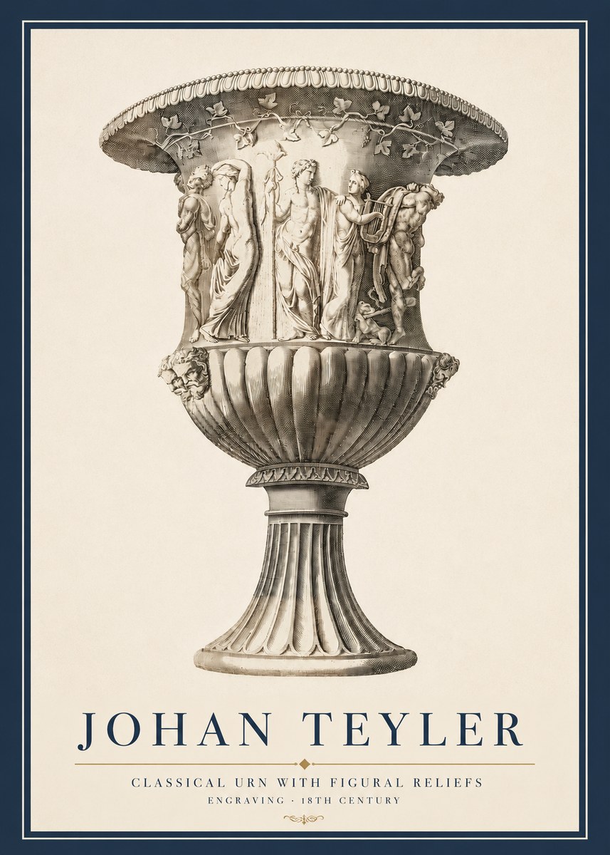 Johan Teyler Classical Urn with Figural Reliefs II No3 - Poster