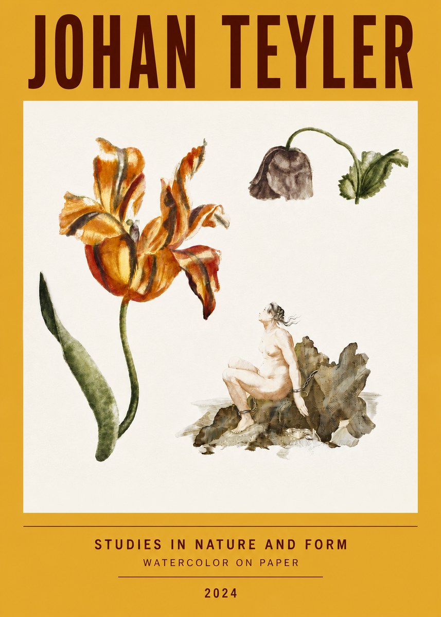 Johan Teyler Botanical Studies & Figurative Composition No4 - Poster