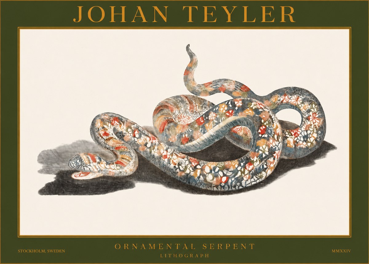 Johan Teyler Ornamental Serpent No1 - Poster
