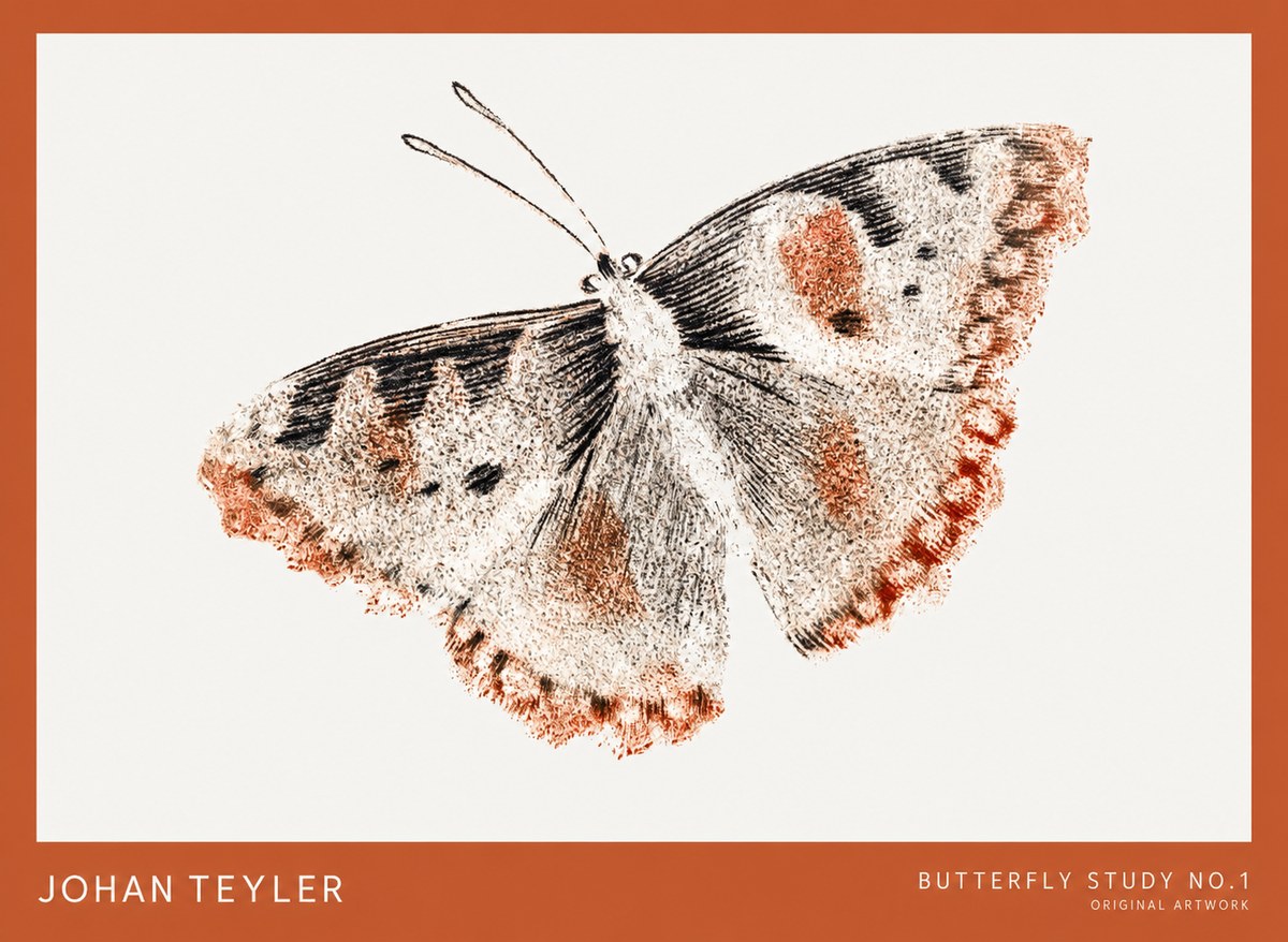 Johan Teyler Butterfly Study No.1 No1 - Poster
