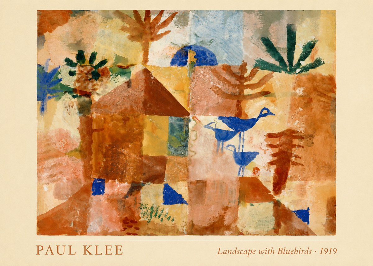 Paul Klee Landscape with Bluebirds No4 - Poster