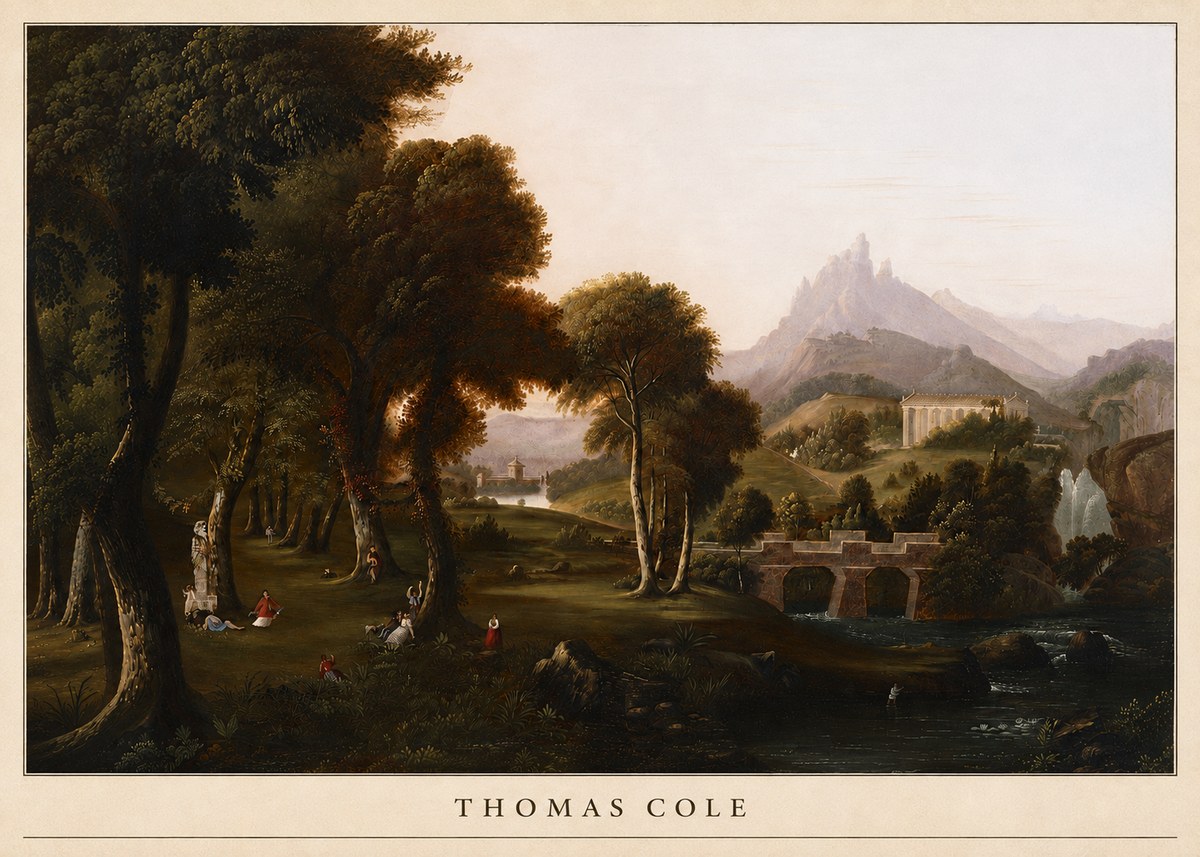Thomas Cole The Old Mill, Sunset No5 - Poster