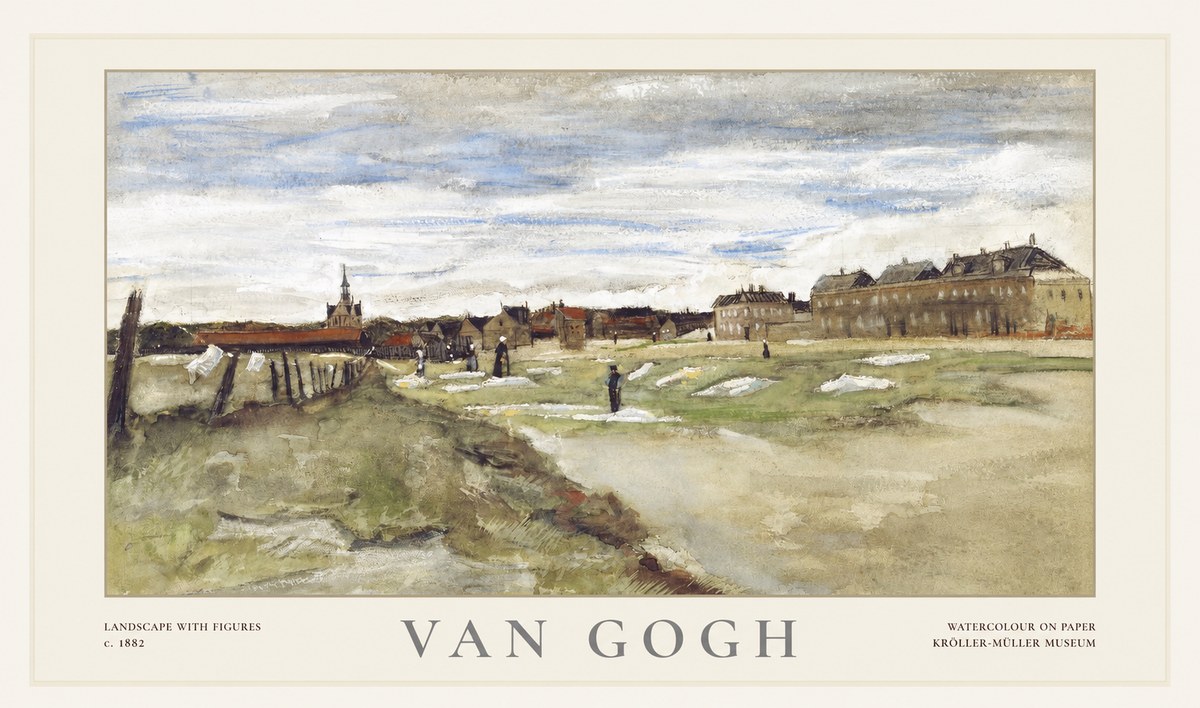 Van Gogh Landscape with Figures No1 - Poster