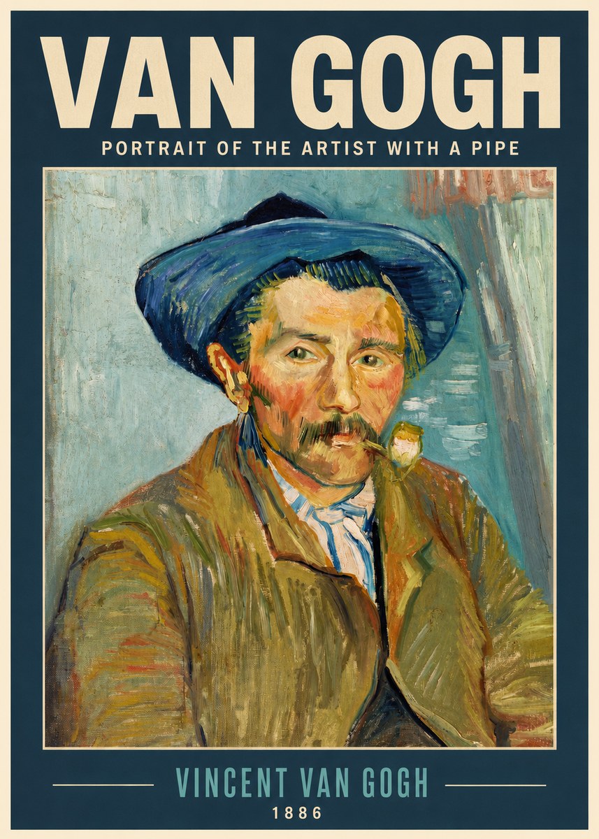 Van Gogh Portrait of the Artist with a Pipe No2 - Poster