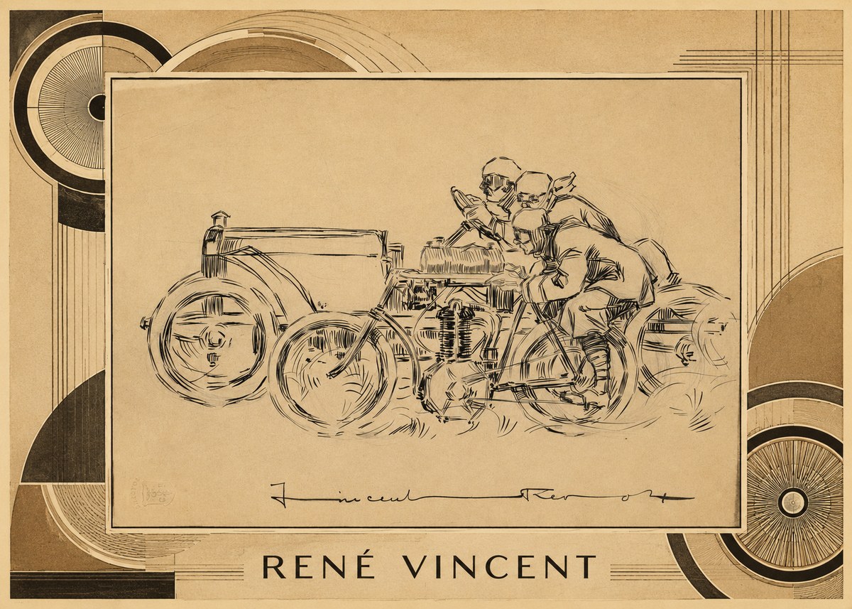 René Vincent Course Automobile No3 - Poster