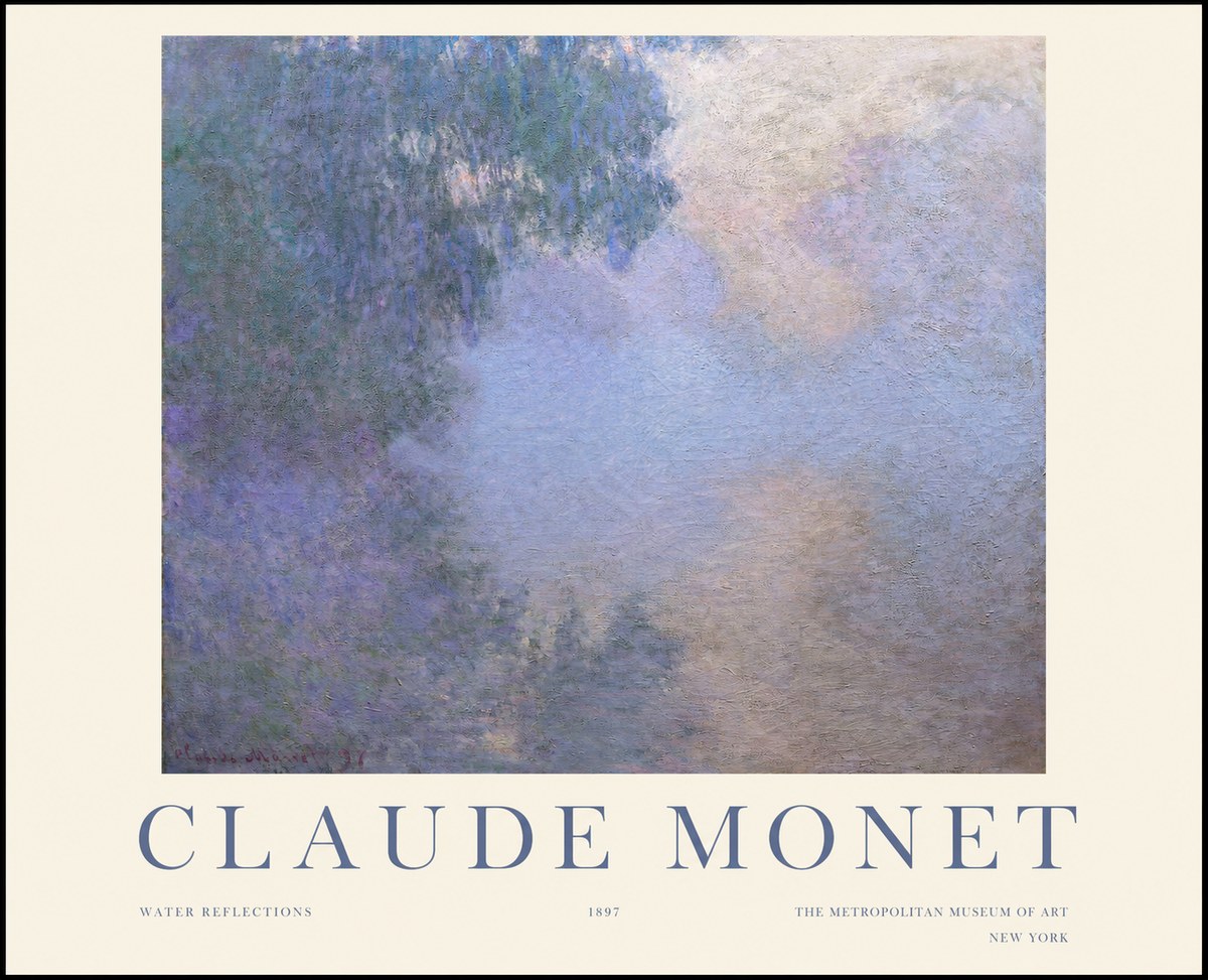 Monet Water Reflections No1 - Poster