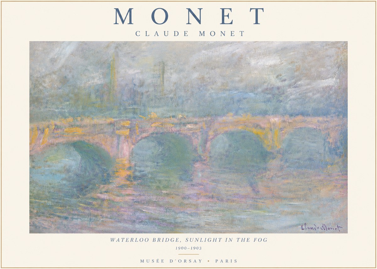 Monet Waterloo Bridge, Sunlight in the Fog I No5 - Poster