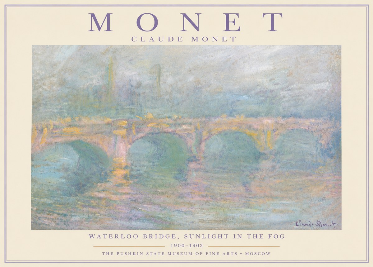 Monet Waterloo Bridge, Sunlight in the Fog I No6 - Poster