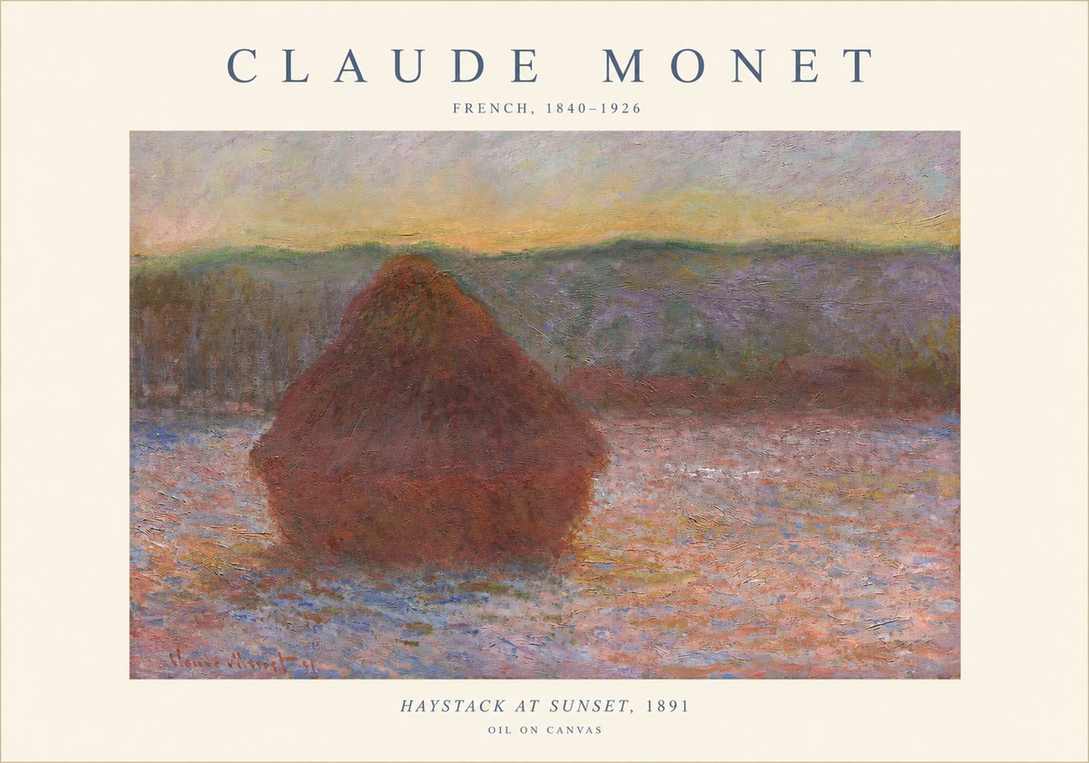 Monet Haystack at Sunset, 1891 No1 - Poster