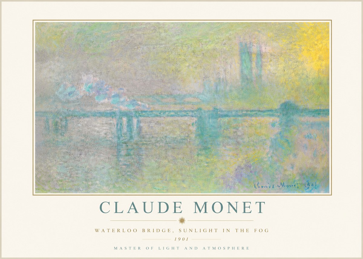 Monet Waterloo Bridge, Sunlight in the Fog II No5 - Poster