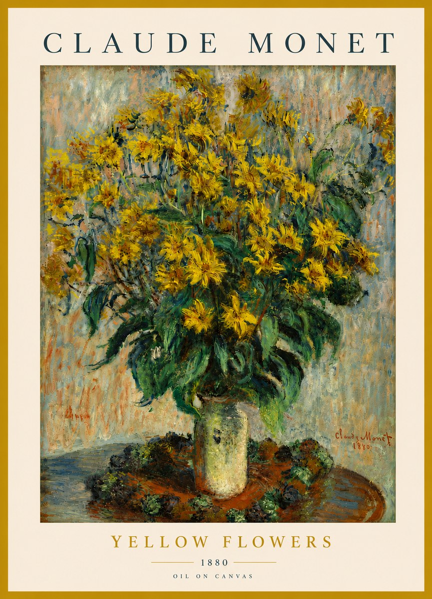 Monet Yellow Flowers No6 - Poster