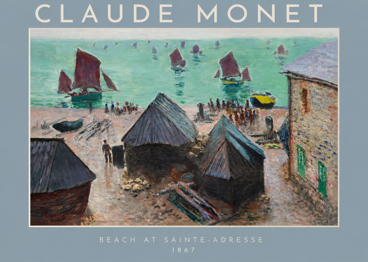 Monet Beach at Sainte-adresse No2 - Poster