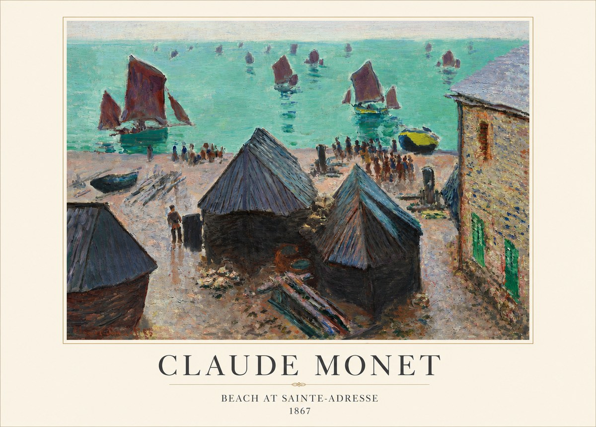 Monet Beach at Sainte-adresse No3 - Poster