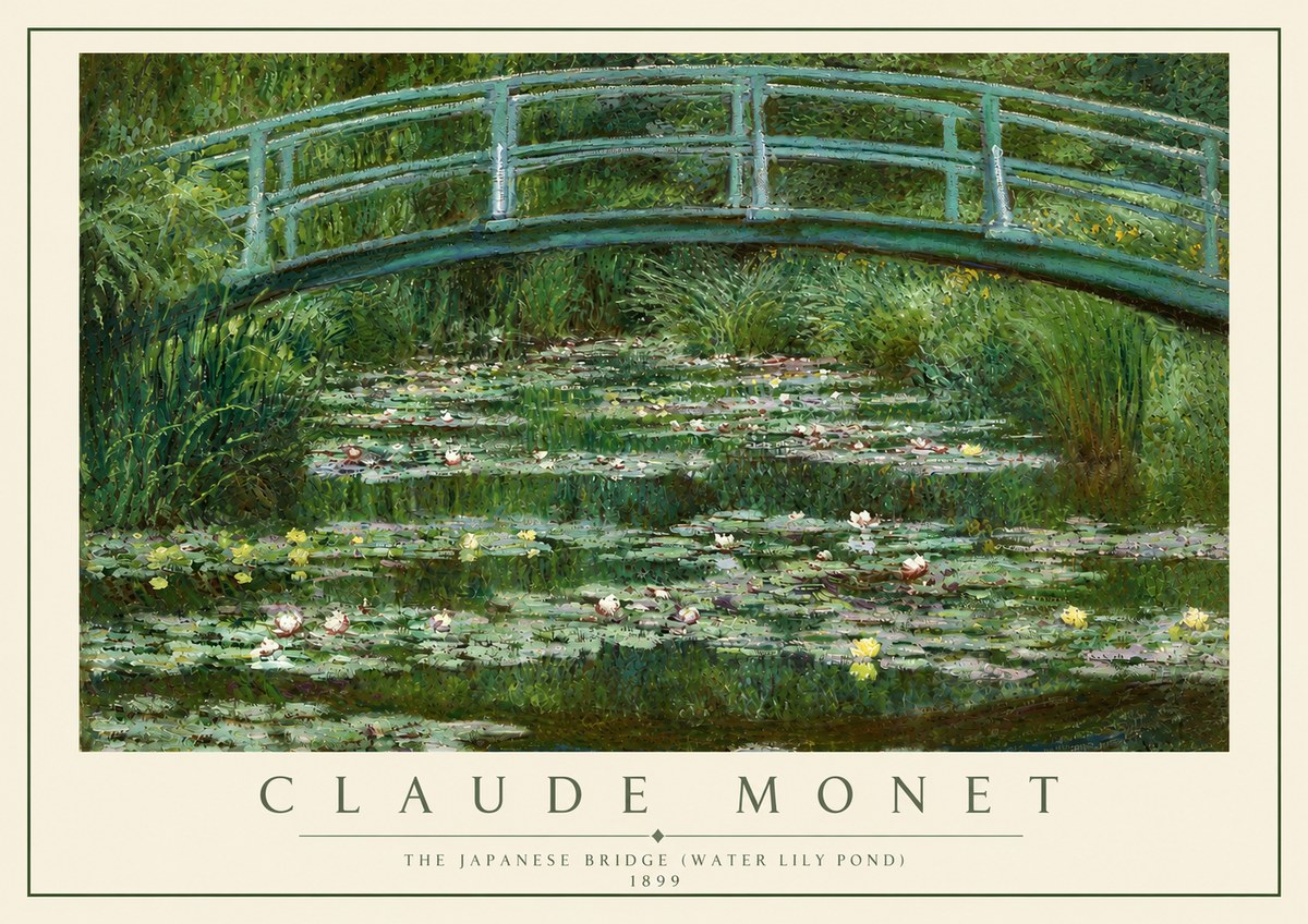 Monet The Japanese Bridge (Water Lily Pond) No5 - Poster