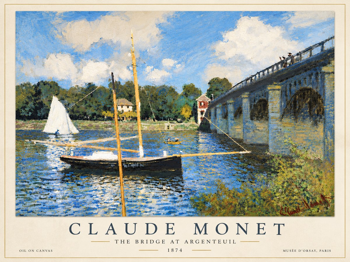 Monet The Bridge at Argenteuil I No6 - Poster