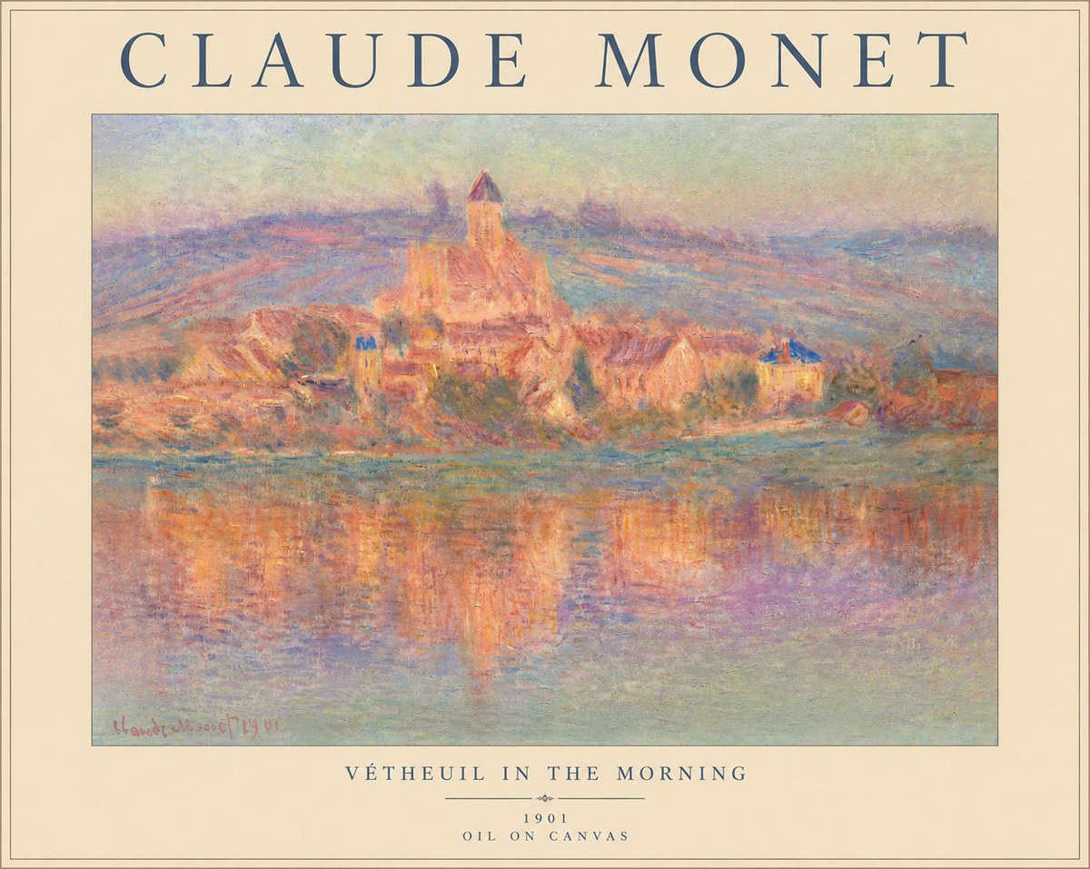 Monet Vétheuil in the Morning No4 - Poster