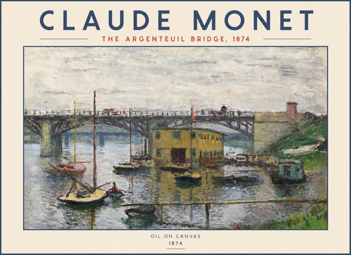 Monet The Argenteuil Bridge No4 - Poster