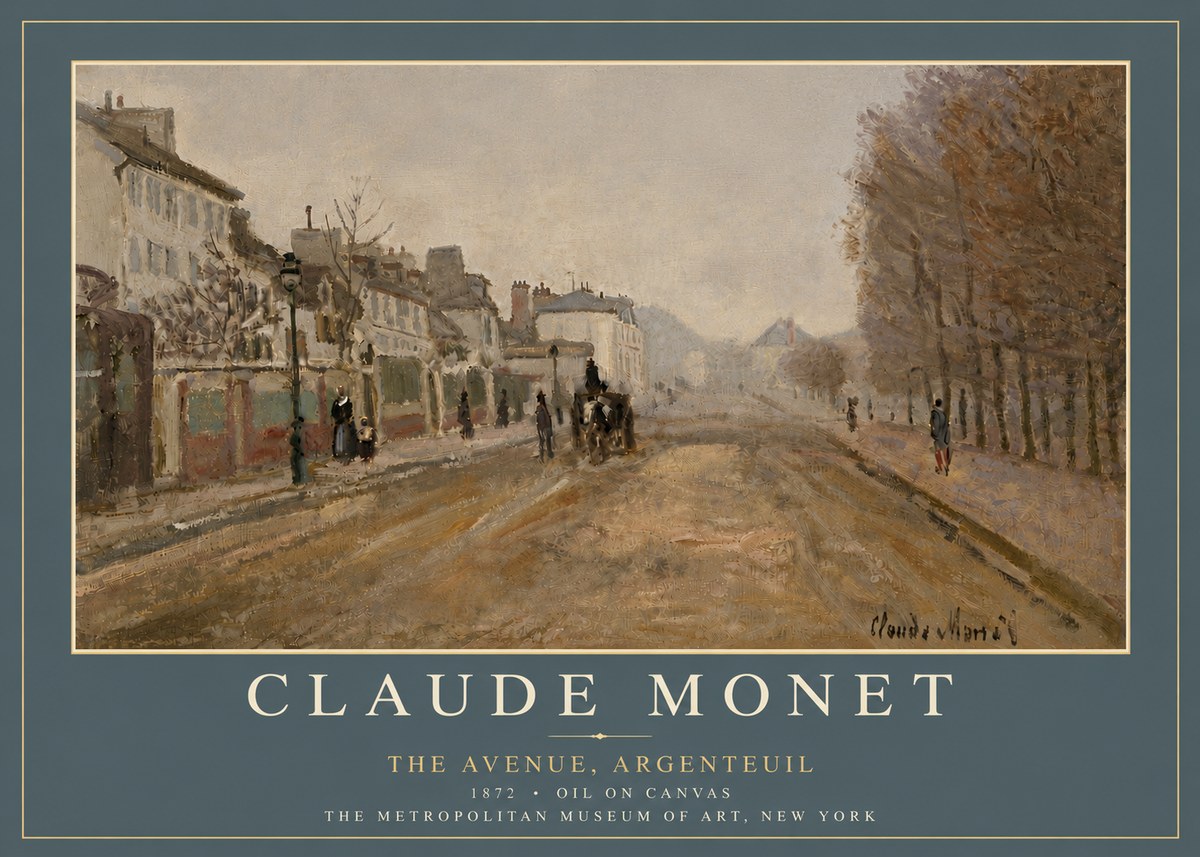 Monet The Avenue, Argenteuil No4 - Poster