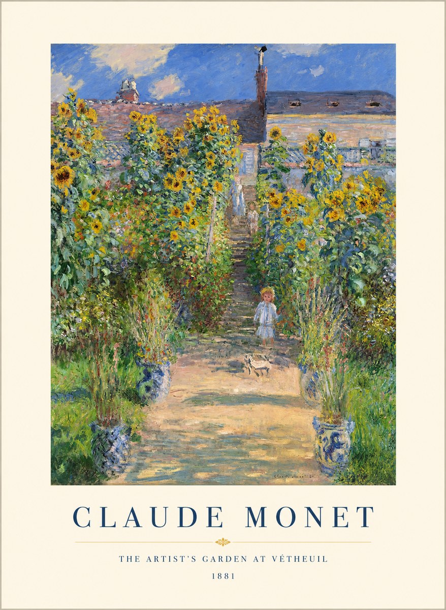 Monet The Artist's Garden at Vétheuil I No1 - Poster
