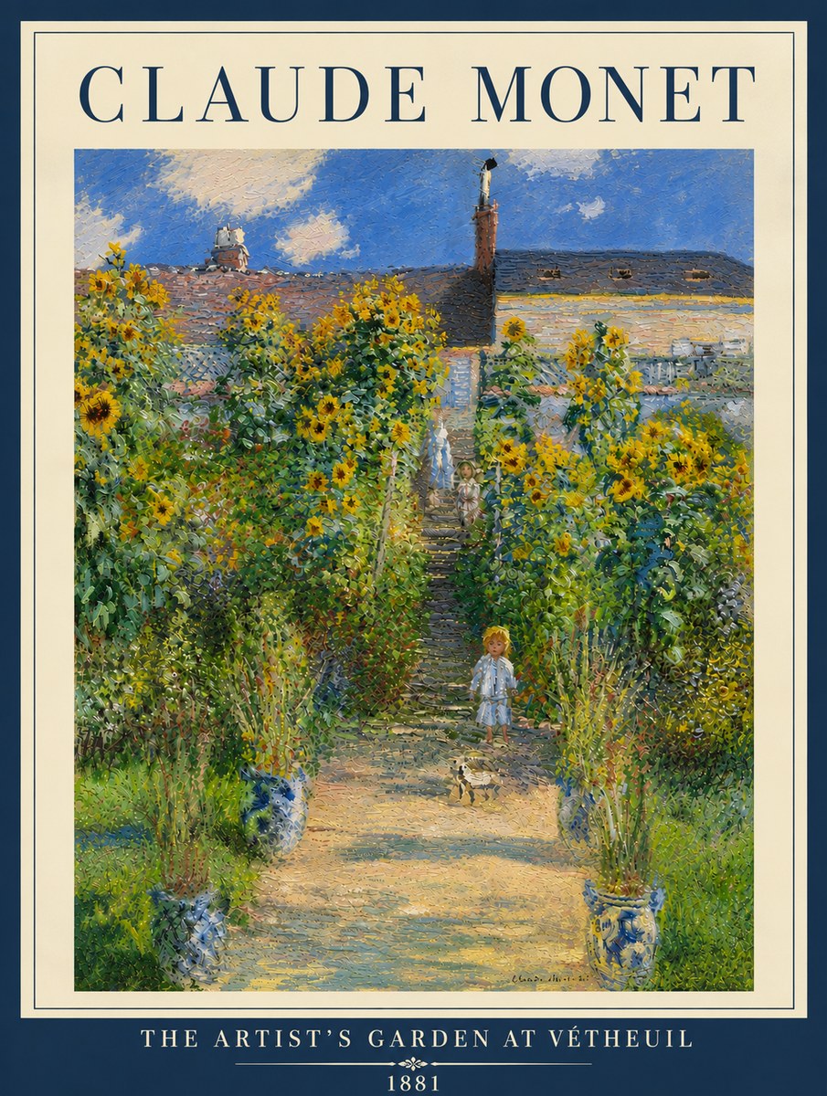 Monet The Artist's Garden at Vétheuil I No5 - Poster