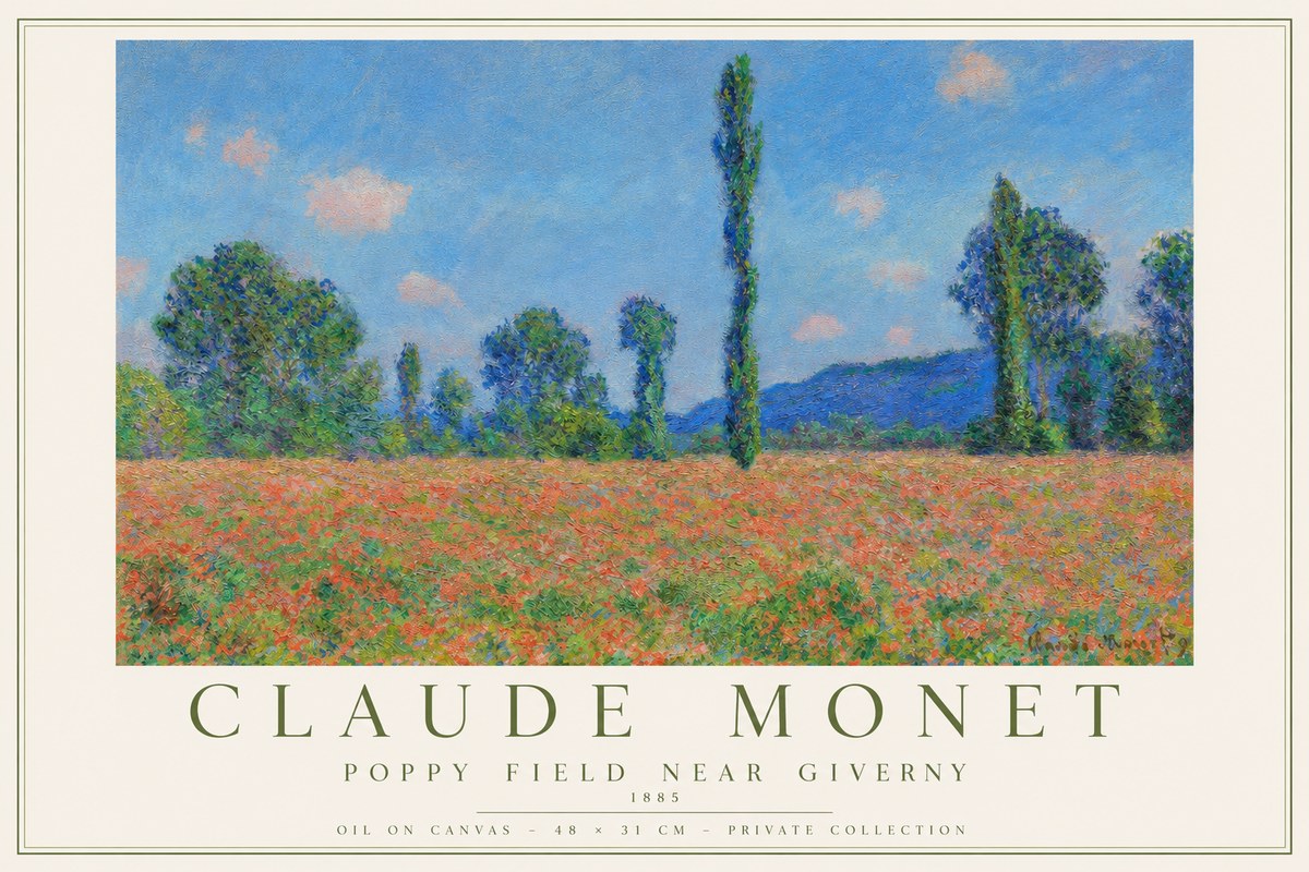 Monet Poppy Field Near Giverny No2 - Poster