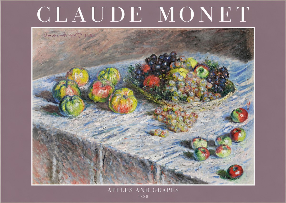 Monet Apples and Grapes No2 - Poster