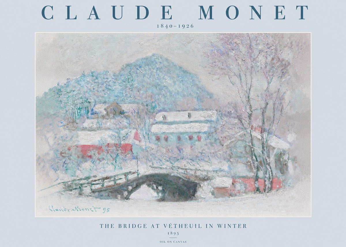 Monet The Bridge at Vétheuil in Winter No2 - Poster
